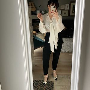 White Sulk Tie Fendi Blouse